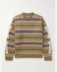 KAPITAL Pullover in misto lana Fair Isle Marrone