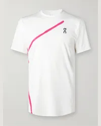 ON Running T-shirt da tennis in jersey riciclato stretch c logo Court-T Bianco