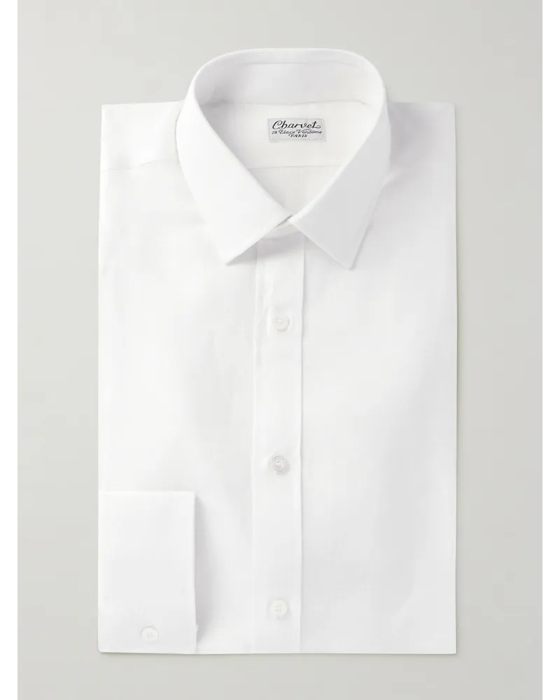 Charvet Camicia in lino Bianco