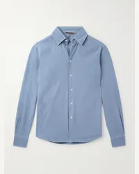 BARENA Camicia in flanella di cotone Blu