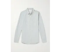 Camicia in cotone Oxford biologico a righe con collo button-down