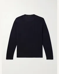 SAMAN AMEL Pullover slim-fit in misto cashmere e seta Grace Blu