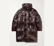Moncler Dingyun Zhang Iaphia Oversized Quilted Glossed-Shell Hooded Down Coat Marrone
