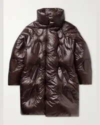 Moncler Dingyun Zhang Iaphia Oversized Quilted Glossed-Shell Hooded Down Coat Marrone