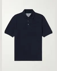 Brunello Cucinelli Polo in cotone piqué Blu