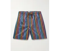 Shorts da pigiama in raso di cotone a righe con coulisse Wellington 56