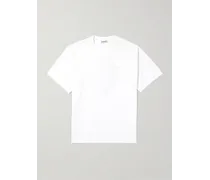 Burberry T-shirt in jersey di cotone con logo Bianco