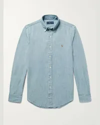 Ralph Lauren Camicia slim-fit in chambray di cotone lavato Blu