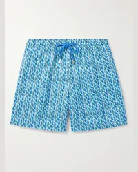 Vilebrequin Shorts da mare medi a gamba dritta in tessuto riciclato stampato Mahina Blu