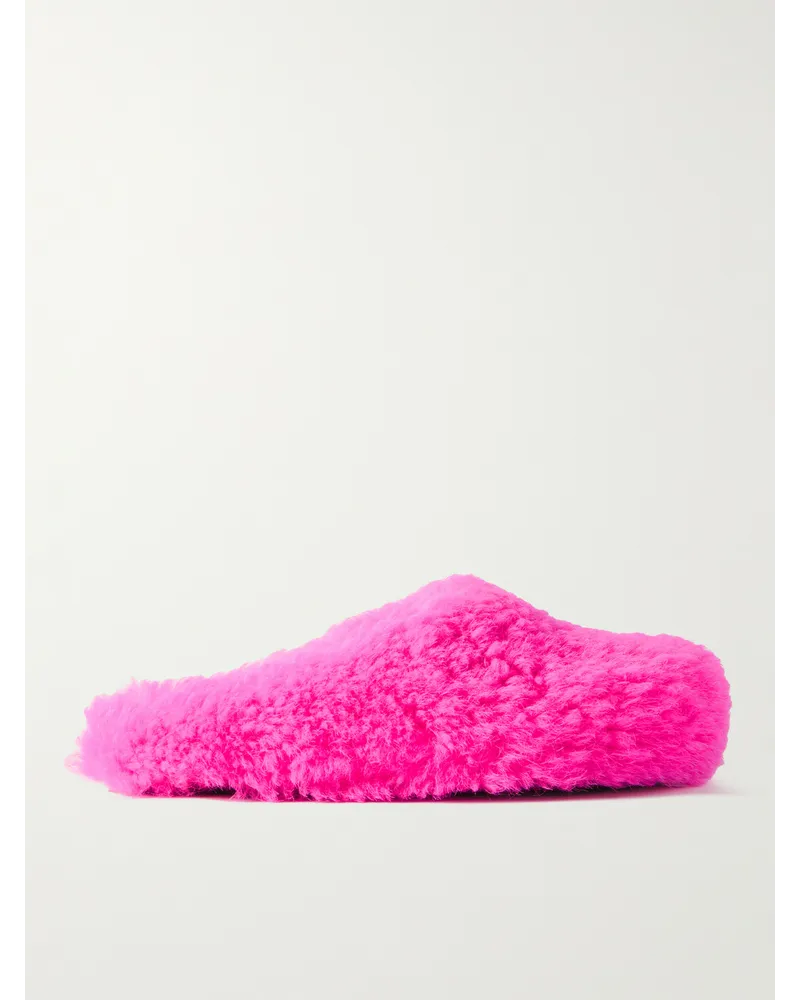 Marni Slipper in shearling Fussbett Sabot Rosa