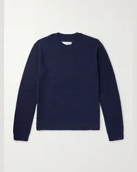 Maison Margiela Pullover in misto cotone bouclé Blu