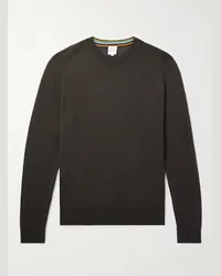 Paul Smith Pullover in lana merino Marrone