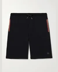 Paul Smith Shorts a gamba dritta in jersey di cotone con finiture in gros-grain e coulisse Nero