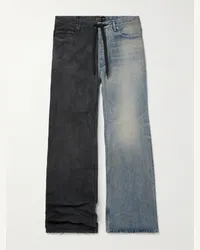 Balenciaga Jeans a gamba larga bicolore effetto consumato con coulisse Fifty-Fifty Blu