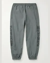 Wacko Maria Pantaloni sportivi in nylon con logo ricamato Grigio