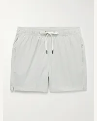 Onia Shorts da mare medi a gamba dritta in seersucker a righe Charles Verde