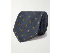 Cravatta in twill di seta con stampa paisley, 8 cm