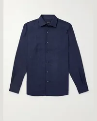 Ermenegildo Zegna Camicia in lino Oasi Blu