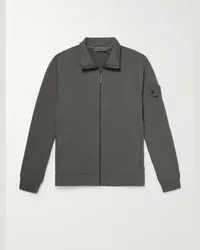 Stone Island Felpa in jersey di misto cotone con zip Ghost Grigio