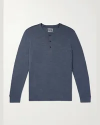 Faherty Maglia henley in cotone biologico Blu