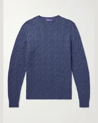 Ralph Lauren Pullover in cashmere a trecce Blu