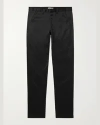 Saint Laurent Slim-Fit Cotton-Blend Twill Chinos Nero