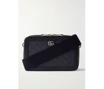 Gucci Borsa a tracolla mini in tela spalmata Supreme con monogramma e finiture in pelle Ophidia Blu