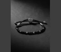Silver, Onyx and Cord Bracelet