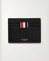 Thom Browne Portacarte in pelle zigrinata Nero