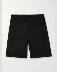 Neighborhood Shorts a gamba larga in twill di cotone Nero