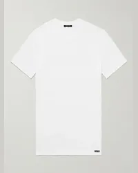 Tom Ford T-shirt in misto modal e cotone stretch Bianco