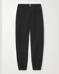 Alexander McQueen Pantaloni a gamba affusolata in gabardine di lana Nero