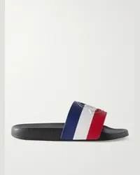 Moncler Slide in gomma a righe con logo goffrato Basile Nero