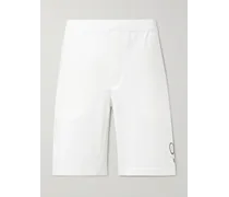Shorts in jersey di cotone con logo ricamato e finiture in mesh
