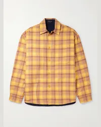 Balenciaga Camicia reversibile in flanella di cotone a quadri Giallo