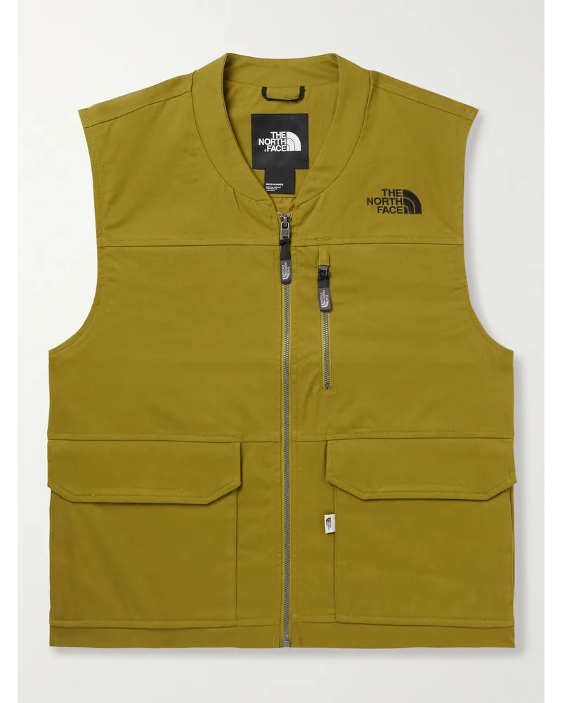 The North Face Gilet in tela di misto cotone con logo ricamato Verde