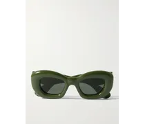 Loewe Occhiali da sole in acetato con montatura quadrata Inflated Verde