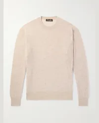 Loro Piana Pullover in misto cashmere e seta spazzolato Neutri