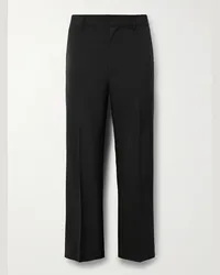 Acne Studios Pantaloni slim-fit a gamba dritta in crêpe Pilos Nero