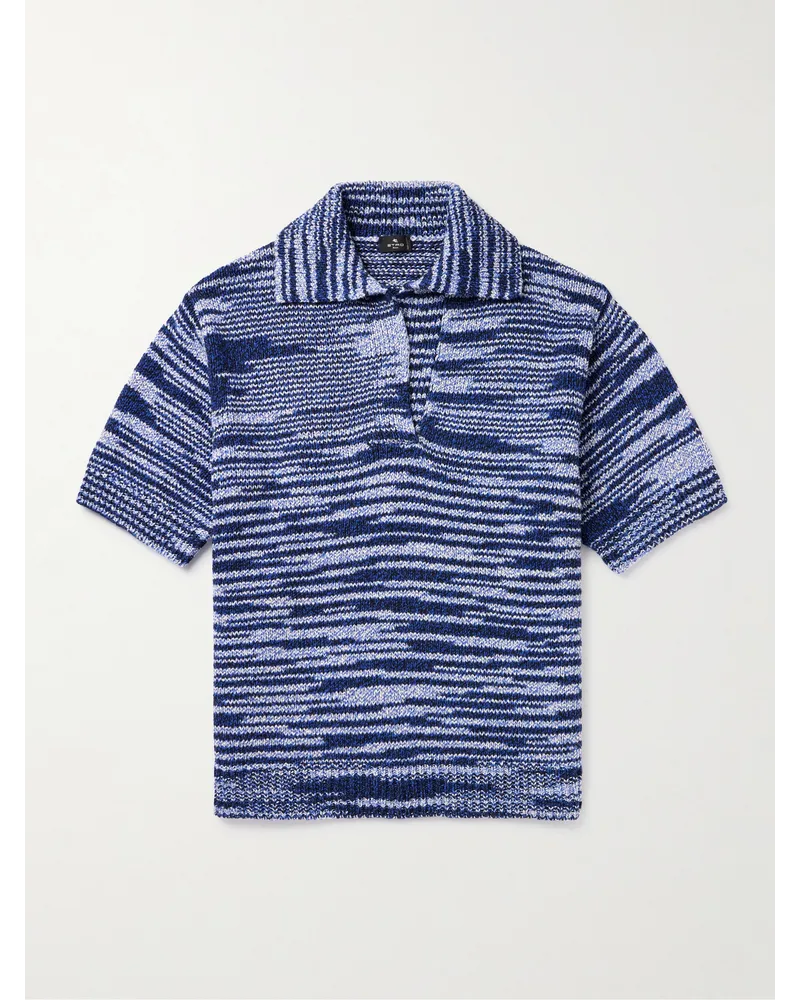 Etro Polo in misto cotone space-dye Blu