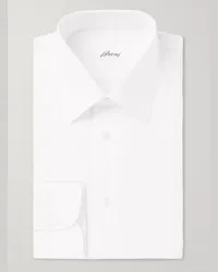 Brioni Camicia bianca in popeline di cotone Bianco