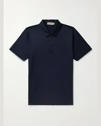 Canali Polo in jersey di cotone Blu