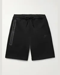 Nike Shorts a gamba dritta in Tech Fleece di misto cotone con coulisse Nero