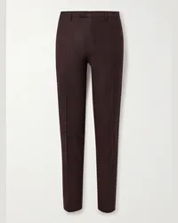 Boglioli Pantaloni slim-fit in lana Bordeaux