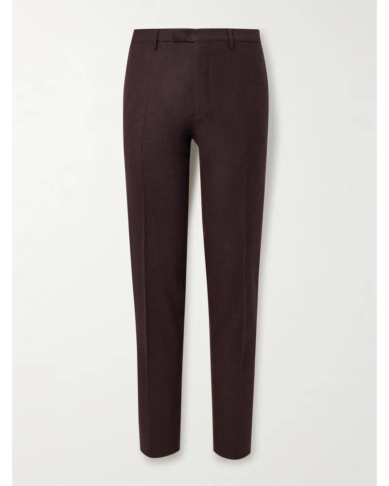 Boglioli Pantaloni slim-fit in lana Bordeaux