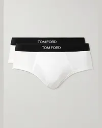 Tom Ford Confezione da due slip in misto cotone e modal stretch Bianco