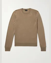 Tom Ford Pullover in misto cashmere e seta Marrone