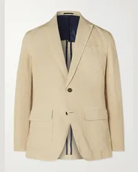 Sid Mashburn Blazer destrutturato in tela di misto canapa e cotone Butcher Neutri