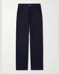 Bottega Veneta Pantaloni a gamba dritta in twill di cotone Blu