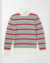 Loro Piana Pullover a collo alto in cashmere Fair Isle Neutri